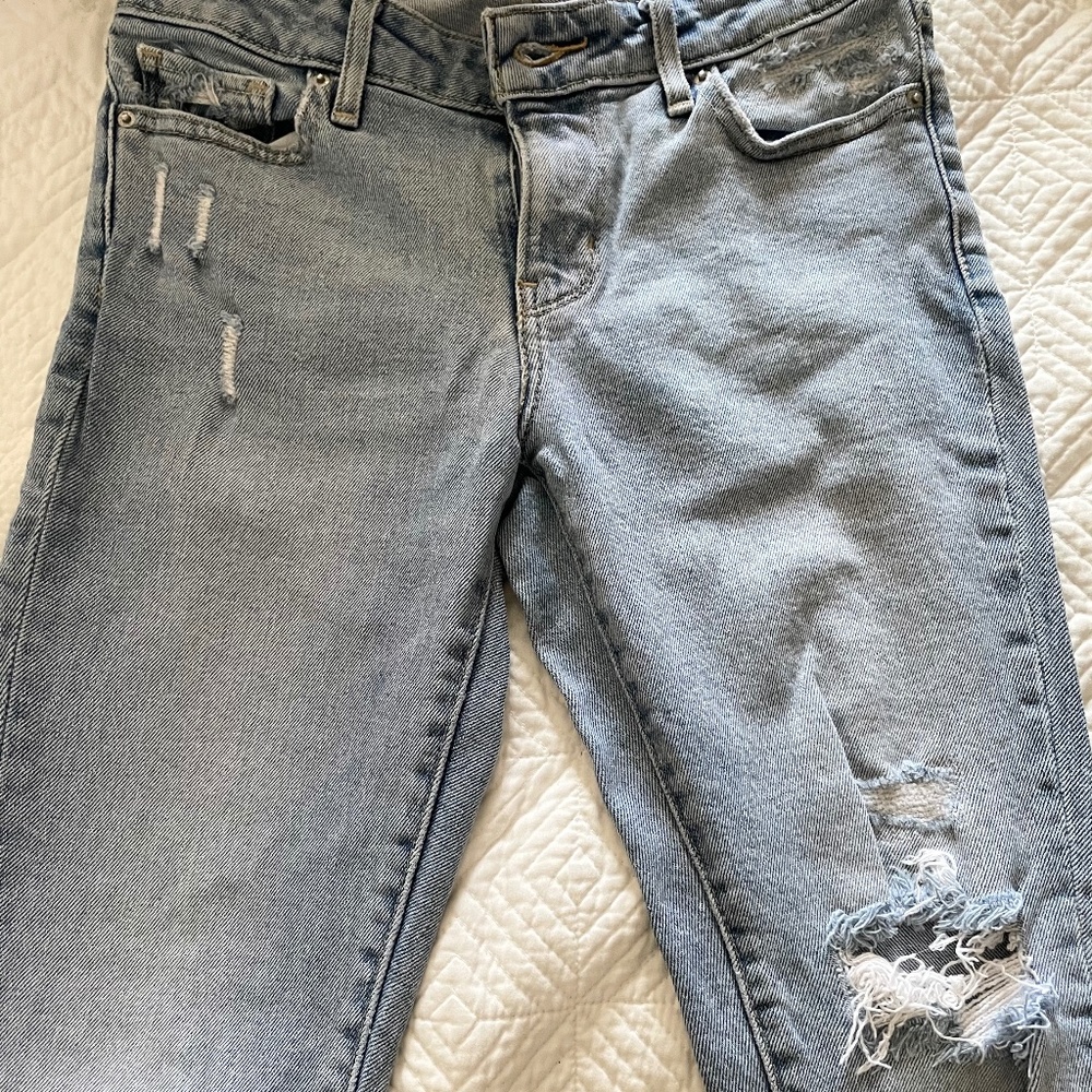 Levi's 711 Skinny Jeans, Light Washed Distressed